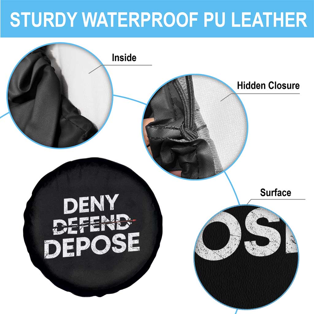 Deny Defend Depose Spare Tire Cover Vintage Shooting Breaks Bullet Through TS11 Print Your Wear