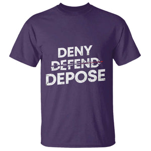 Deny Defend Depose T Shirt Vintage Shooting Breaks Bullet Through TS11 Purple Print Your Wear