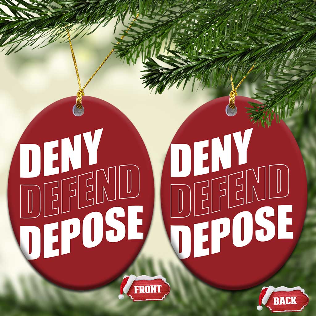 Deny Defend Depose Social Justice Christmas Ornament TS11 Oval Red Print Your Wear
