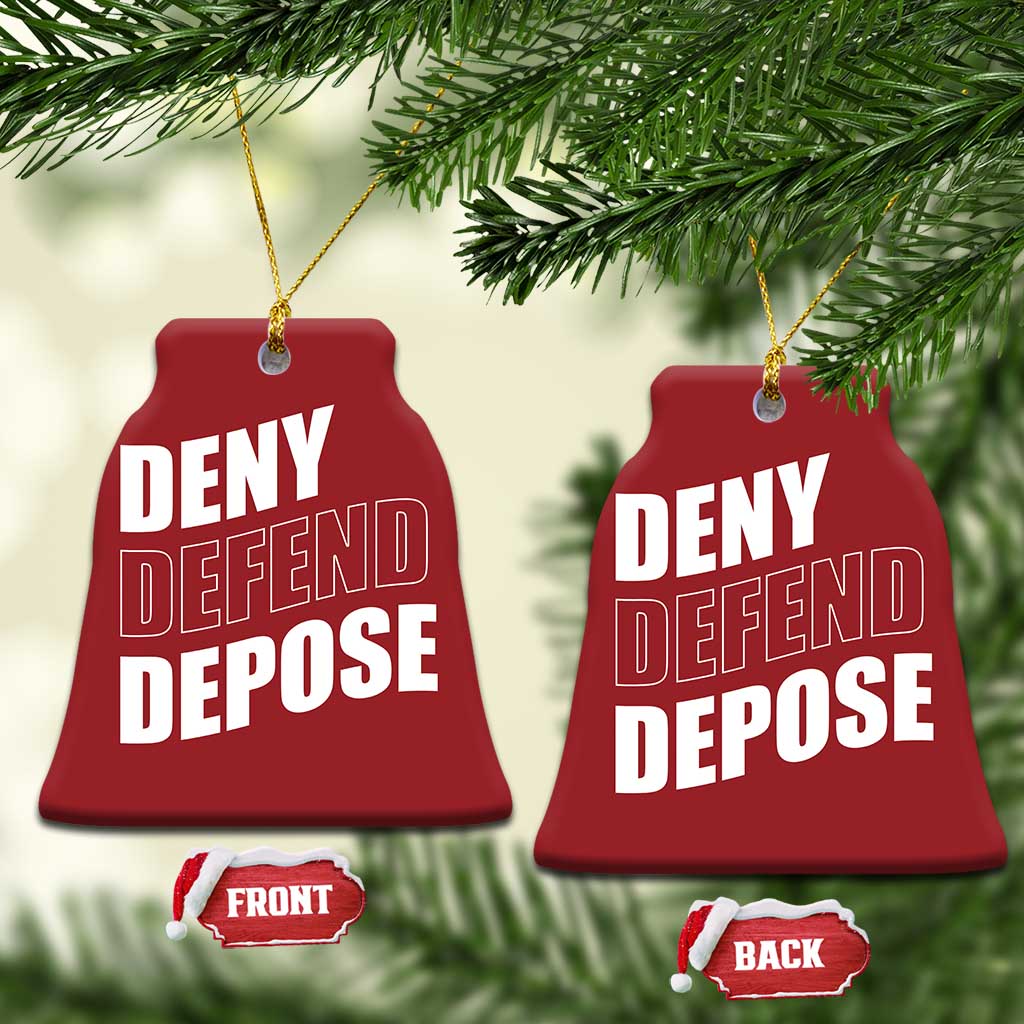 Deny Defend Depose Social Justice Christmas Ornament TS11 Bell Flake Red Print Your Wear