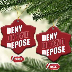 Deny Defend Depose Social Justice Christmas Ornament TS11 Snow Flake Red Print Your Wear