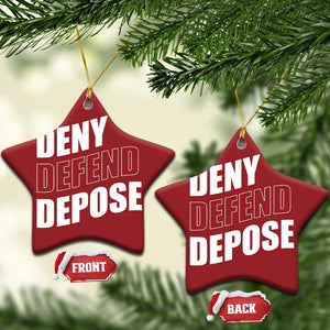 Deny Defend Depose Social Justice Christmas Ornament TS11 Star Red Print Your Wear