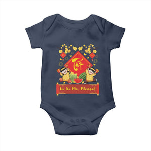 Funny Tet Vietnamese New Year 2025 Baby Onesie Li Xi Me Please Viet Holiday TS11 Navy Print Your Wear