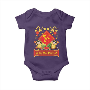Funny Tet Vietnamese New Year 2025 Baby Onesie Li Xi Me Please Viet Holiday TS11 Purple Print Your Wear