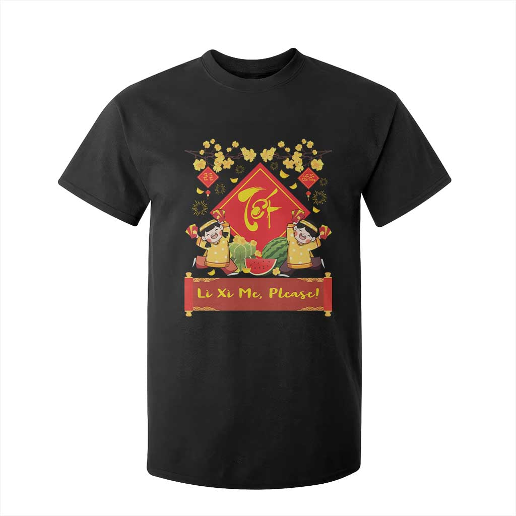Funny Tet Vietnamese New Year 2025 T Shirt For Kid Li Xi Me Please Viet Holiday TS11 Black Print Your Wear