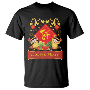 Funny Tet Vietnamese New Year 2025 T Shirt Li Xi Me Please Viet Holiday TS11 Black Print Your Wear