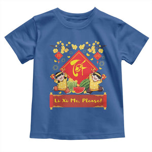Funny Tet Vietnamese New Year 2025 Toddler T Shirt Li Xi Me Please Viet Holiday TS11 Royal Blue Print Your Wear