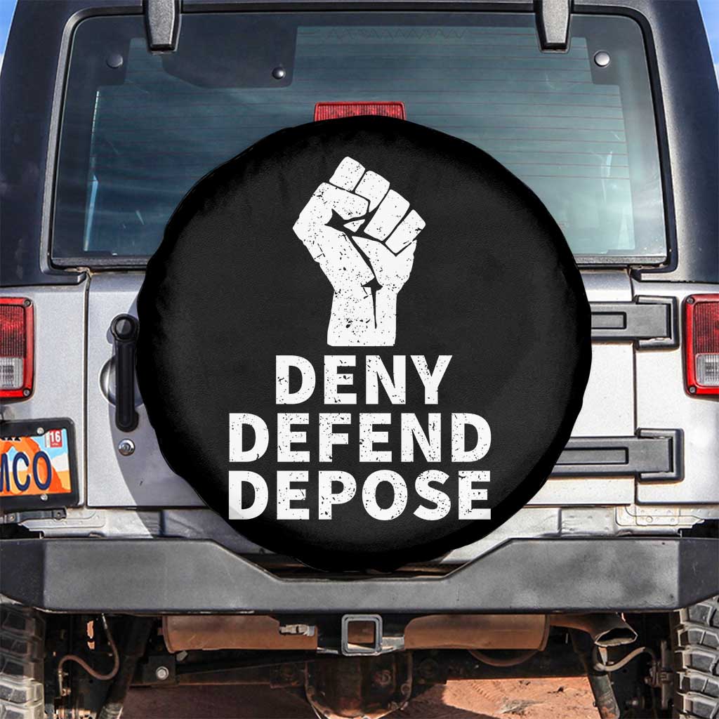 Deny Defend Depose Spare Tire Cover Vintage Hand Fist TS11 No hole Black Print Your Wear