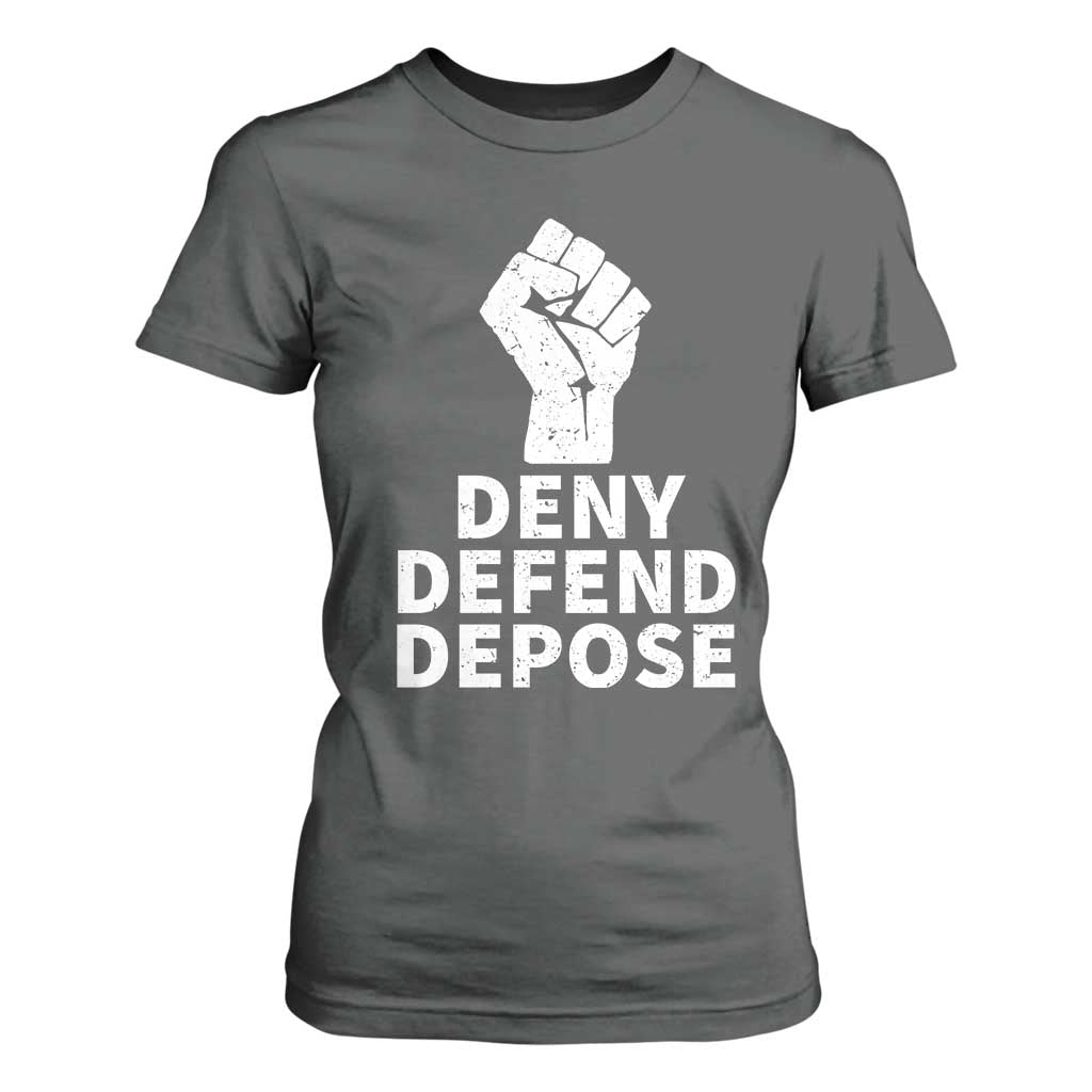 Deny Defend Depose T Shirt For Women Vintage Hand Fist TS11 Dark Heather Print Your Wear