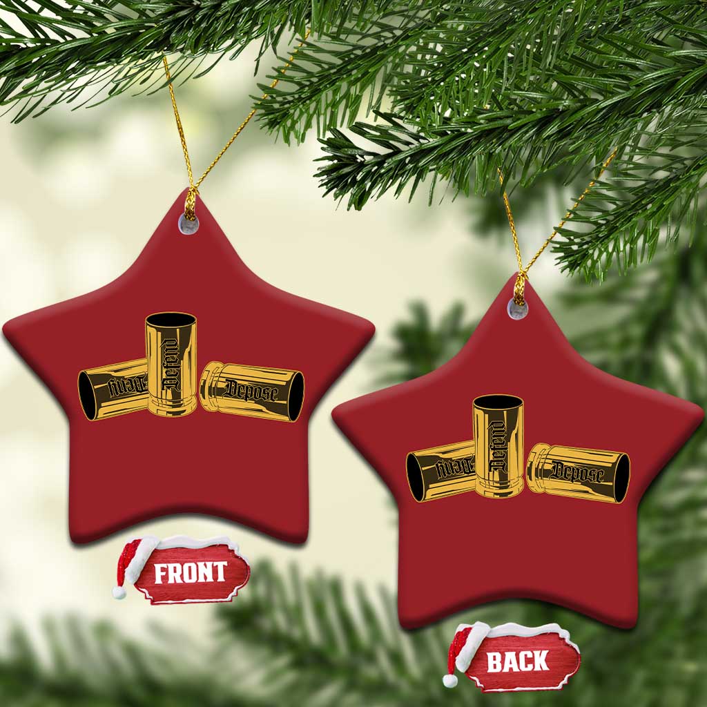 Deny Defend Depose Christmas Ornament Vintage Bullet Shells TS11 Star Red Print Your Wear