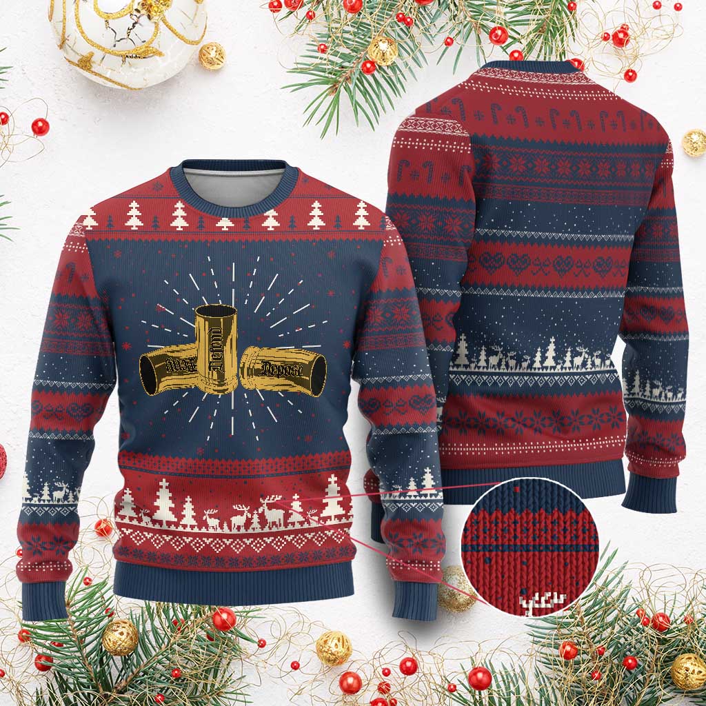 Deny Defend Depose Ugly Christmas Sweater Vintage Bullet Shells TS11 Burgundy Print Your Wear