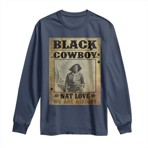 Black Cowboy Nat Love Long Sleeve Shirt Black History Month TS11 Navy Print Your Wear