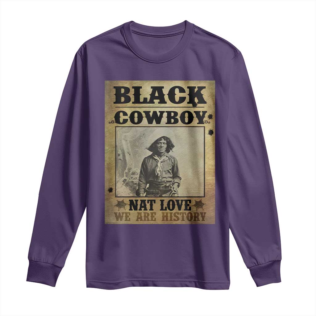 Black Cowboy Nat Love Long Sleeve Shirt Black History Month TS11 Purple Print Your Wear