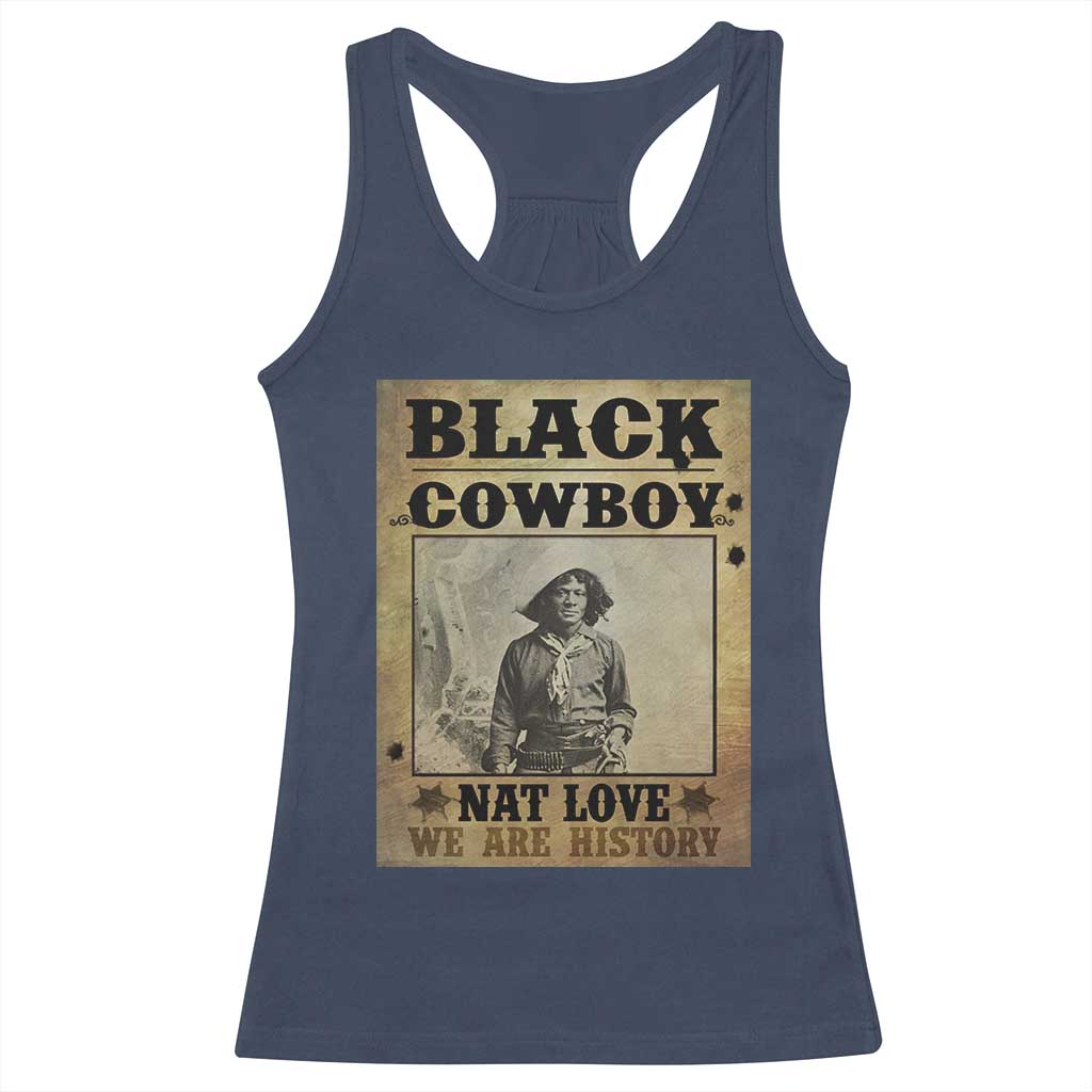 Black Cowboy Nat Love Racerback Tank Top Black History Month TS11 Navy Print Your Wear