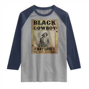 Black Cowboy Nat Love Raglan Shirt Black History Month TS11 Sport Gray Navy Print Your Wear