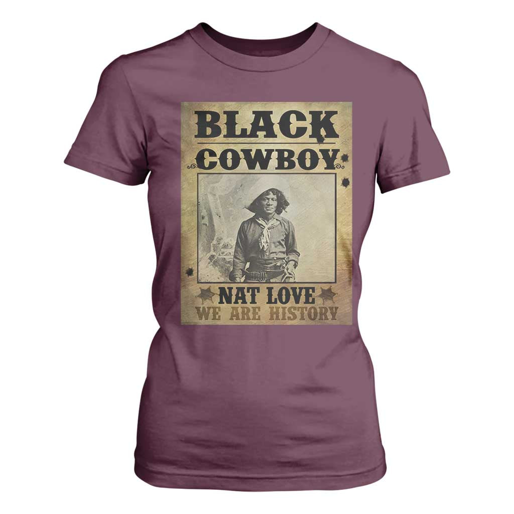 Black Cowboy Nat Love T Shirt For Women Black History Month TS11 Maroon Print Your Wear