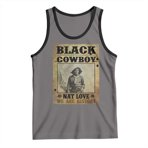 Black Cowboy Nat Love Tank Top Black History Month TS11 Deep Heather Black Print Your Wear
