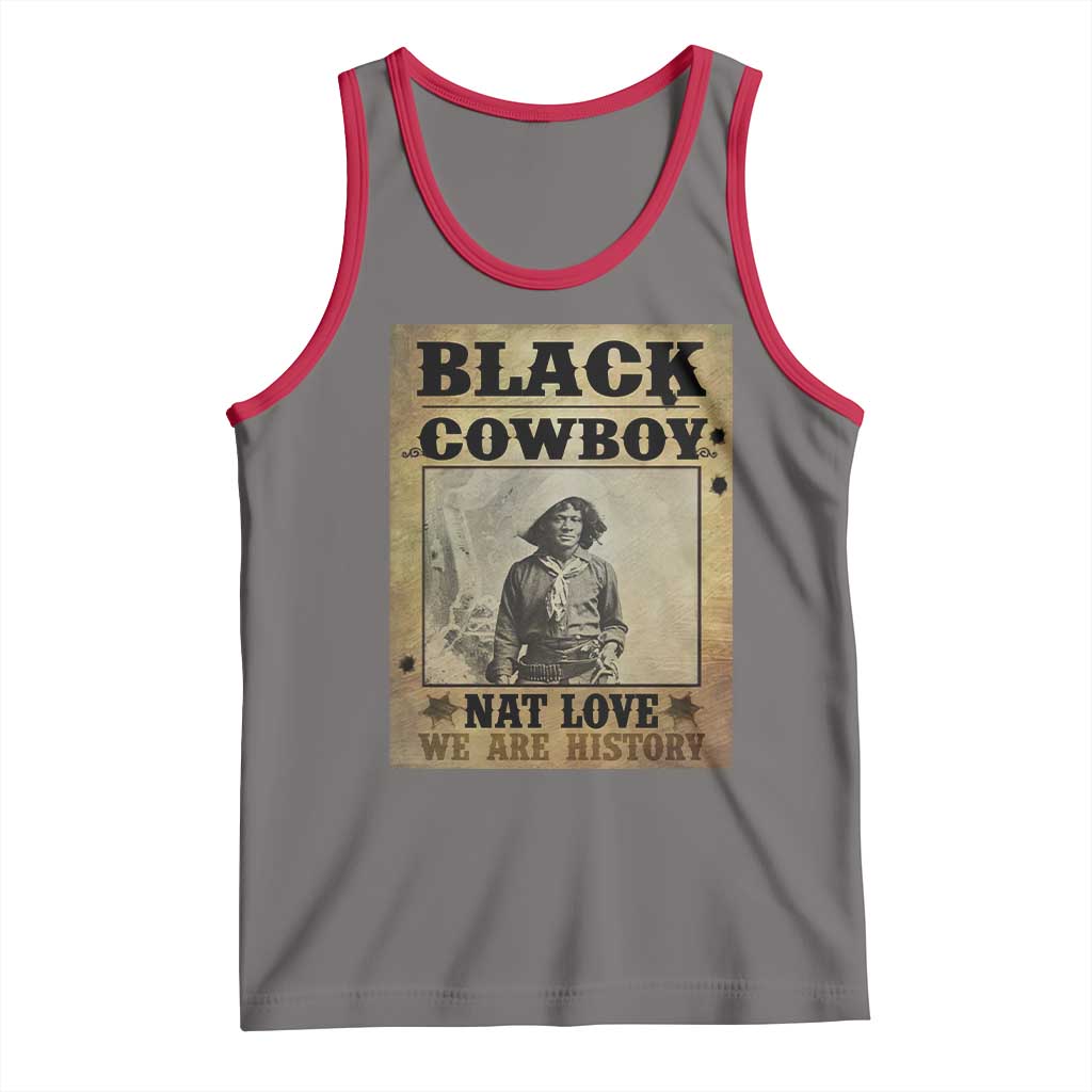 Black Cowboy Nat Love Tank Top Black History Month TS11 Deep Heather Red Print Your Wear