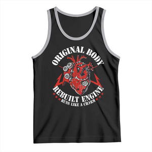 Funny Open Heart Surgery Recovery Survivor Tank Top Original Body Rebuilt Engine Runs Like A Charm TS11 Black Athletic Heather Print Your Wear