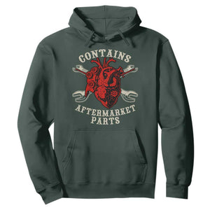 Funny Heart Surgery Hoodie Contains Aftermarket Parts TS11 Dark Forest Green Print Your Wear