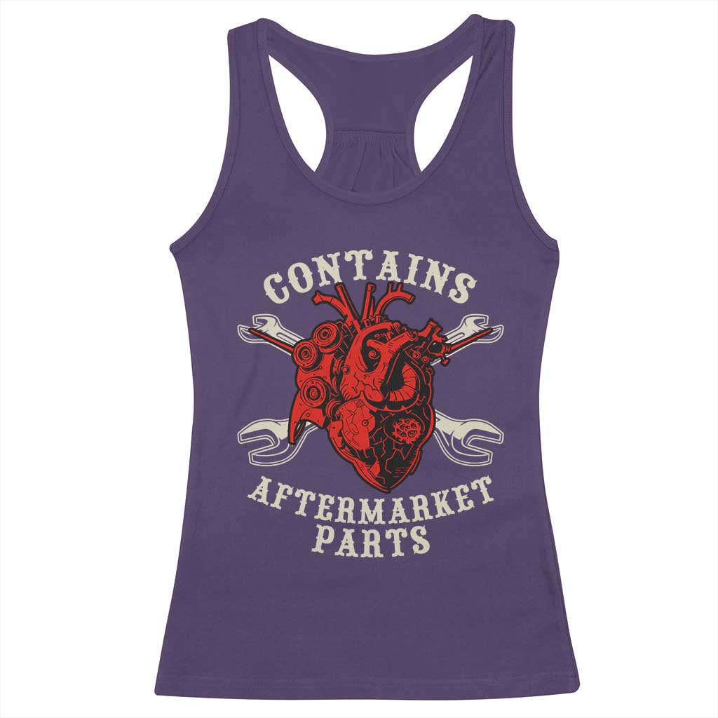 Funny Heart Surgery Racerback Tank Top Contains Aftermarket Parts TS11 Purple Print Your Wear