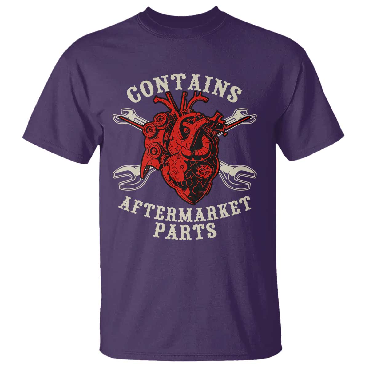 Funny Heart Surgery T Shirt Contains Aftermarket Parts TS11 Purple Print Your Wear