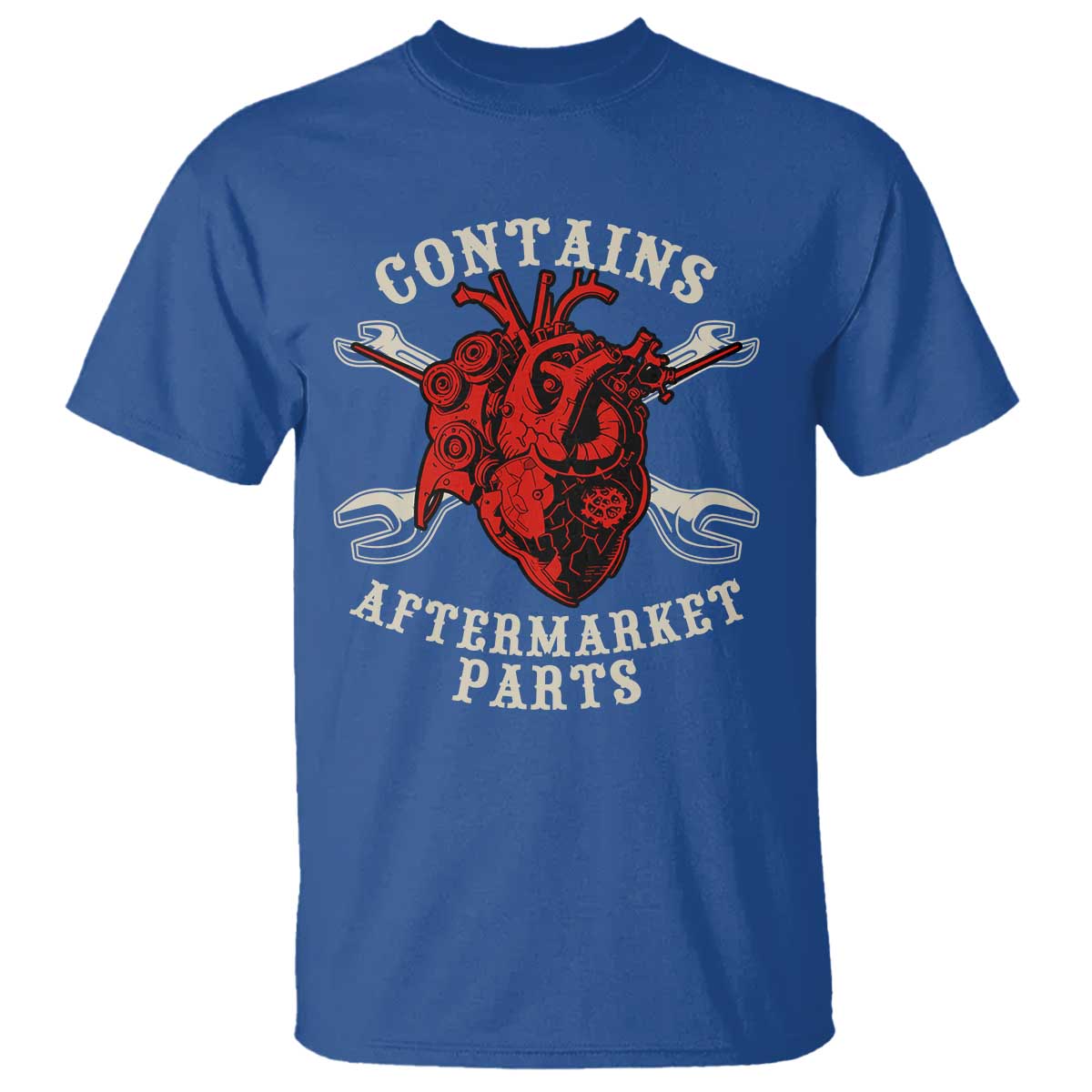 Funny Heart Surgery T Shirt Contains Aftermarket Parts TS11 Royal Blue Print Your Wear