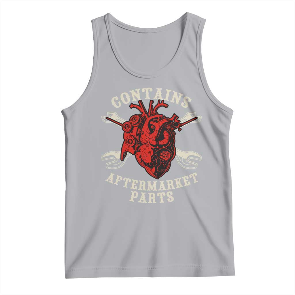Funny Open Heart Surgery Recovery Survivor Tank Top Contains Aftermarket Parts TS11 Athletic Heather Print Your Wear