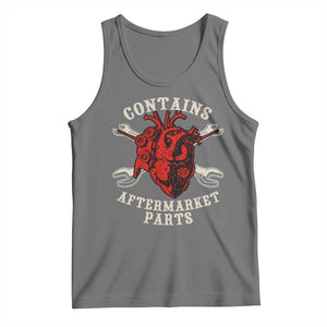 Funny Open Heart Surgery Recovery Survivor Tank Top Contains Aftermarket Parts TS11 Black Heather Print Your Wear