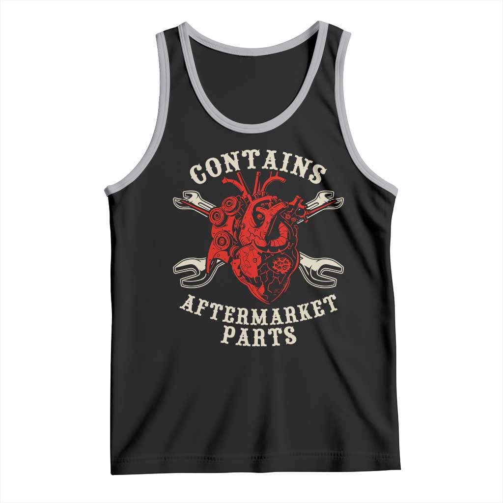 Funny Open Heart Surgery Recovery Survivor Tank Top Contains Aftermarket Parts TS11 Black Athletic Heather Print Your Wear