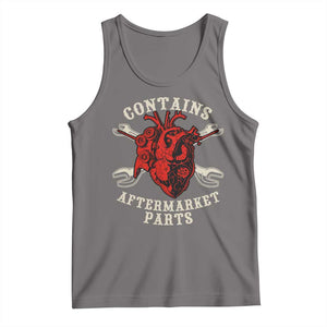 Funny Open Heart Surgery Recovery Survivor Tank Top Contains Aftermarket Parts TS11 Deep Heather Print Your Wear