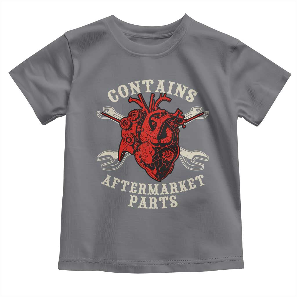 Funny Heart Surgery Toddler T Shirt Contains Aftermarket Parts TS11 Charcoal Print Your Wear