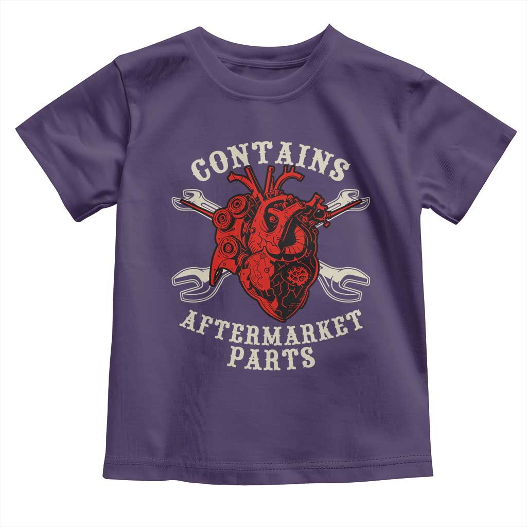 Funny Heart Surgery Toddler T Shirt Contains Aftermarket Parts TS11 Purple Print Your Wear