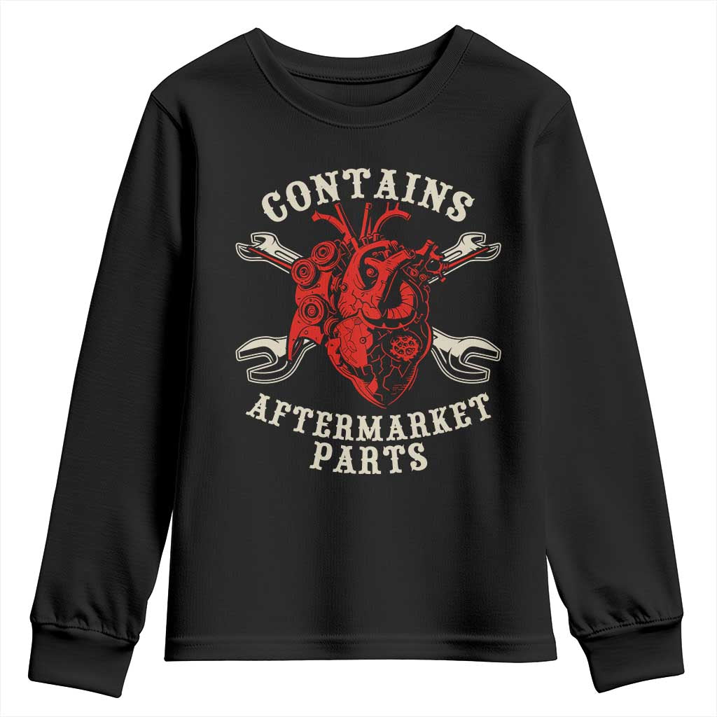 Funny Heart Surgery Youth Sweatshirt Contains Aftermarket Parts TS11 Black Print Your Wear