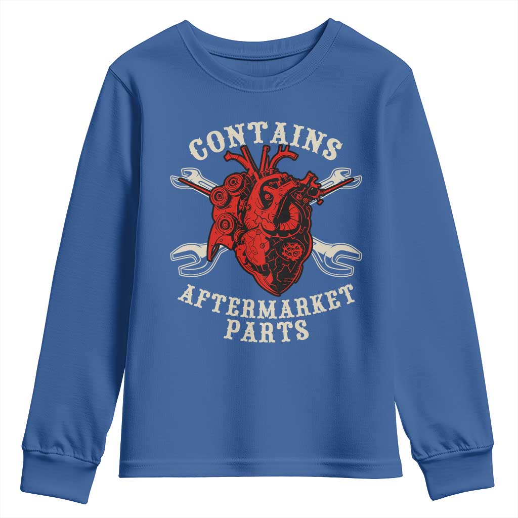 Funny Heart Surgery Youth Sweatshirt Contains Aftermarket Parts TS11 Royal Blue Print Your Wear