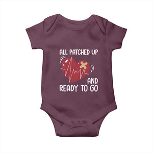 Funny Heart Surgery Recovery Survivor Baby Onesie All Patched Up And Ready To Go CHD Awareness TS11 Maroon Print Your Wear
