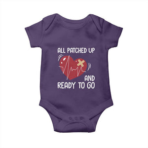 Funny Heart Surgery Recovery Survivor Baby Onesie All Patched Up And Ready To Go CHD Awareness TS11 Purple Print Your Wear