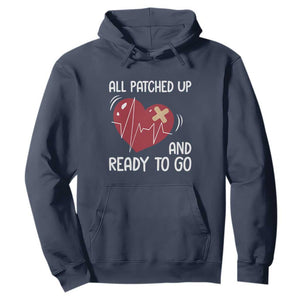 Funny Heart Surgery Recovery Survivor Hoodie All Patched Up And Ready To Go CHD Awareness TS11 Navy Print Your Wear