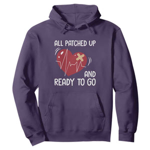 Funny Heart Surgery Recovery Survivor Hoodie All Patched Up And Ready To Go CHD Awareness TS11 Purple Print Your Wear