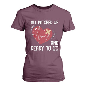Funny Heart Surgery Recovery Survivor T Shirt For Women All Patched Up And Ready To Go CHD Awareness TS11 Maroon Print Your Wear