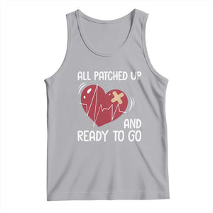 Funny Heart Surgery Recovery Survivor Tank Top All Patched Up And Ready To Go CHD Awareness TS11 Athletic Heather Print Your Wear