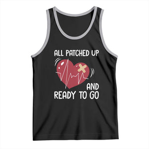 Funny Heart Surgery Recovery Survivor Tank Top All Patched Up And Ready To Go CHD Awareness TS11 Black Athletic Heather Print Your Wear