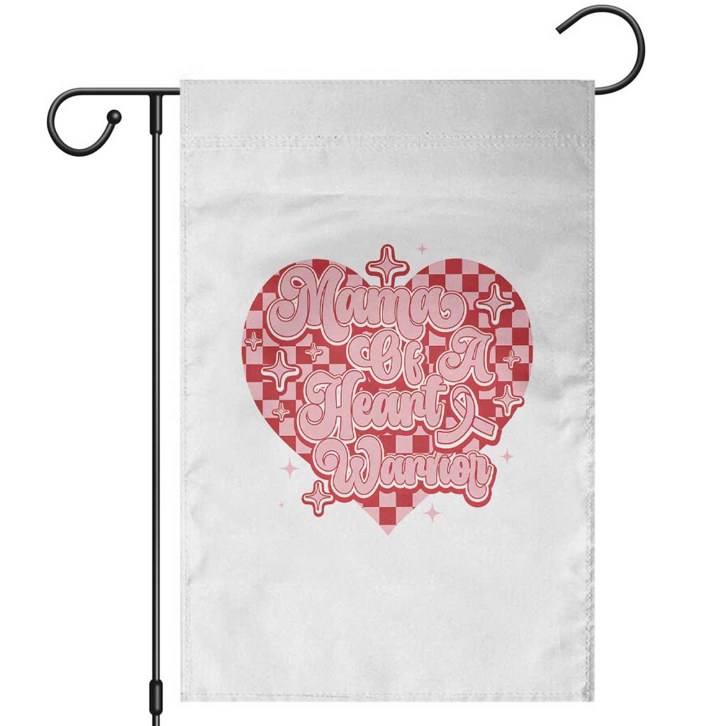 Mama Of A Heart Warrior Garden Flag CHD Awareness Retro Red Checkered Heart TS11 White Print Your Wear