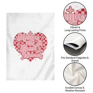 Mama Of A Heart Warrior Garden Flag CHD Awareness Retro Red Checkered Heart TS11 Print Your Wear