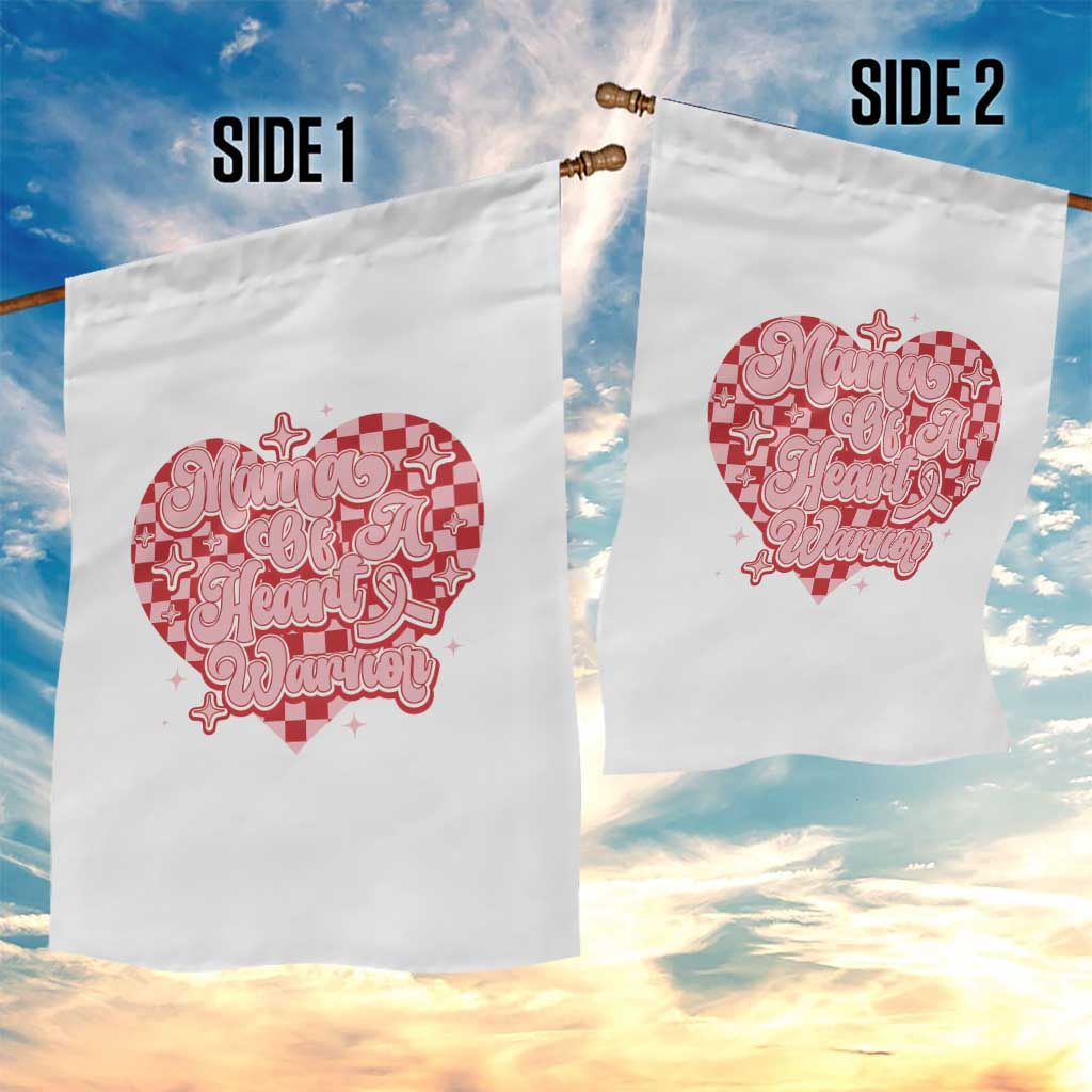 Mama Of A Heart Warrior Garden Flag CHD Awareness Retro Red Checkered Heart TS11 Print Your Wear