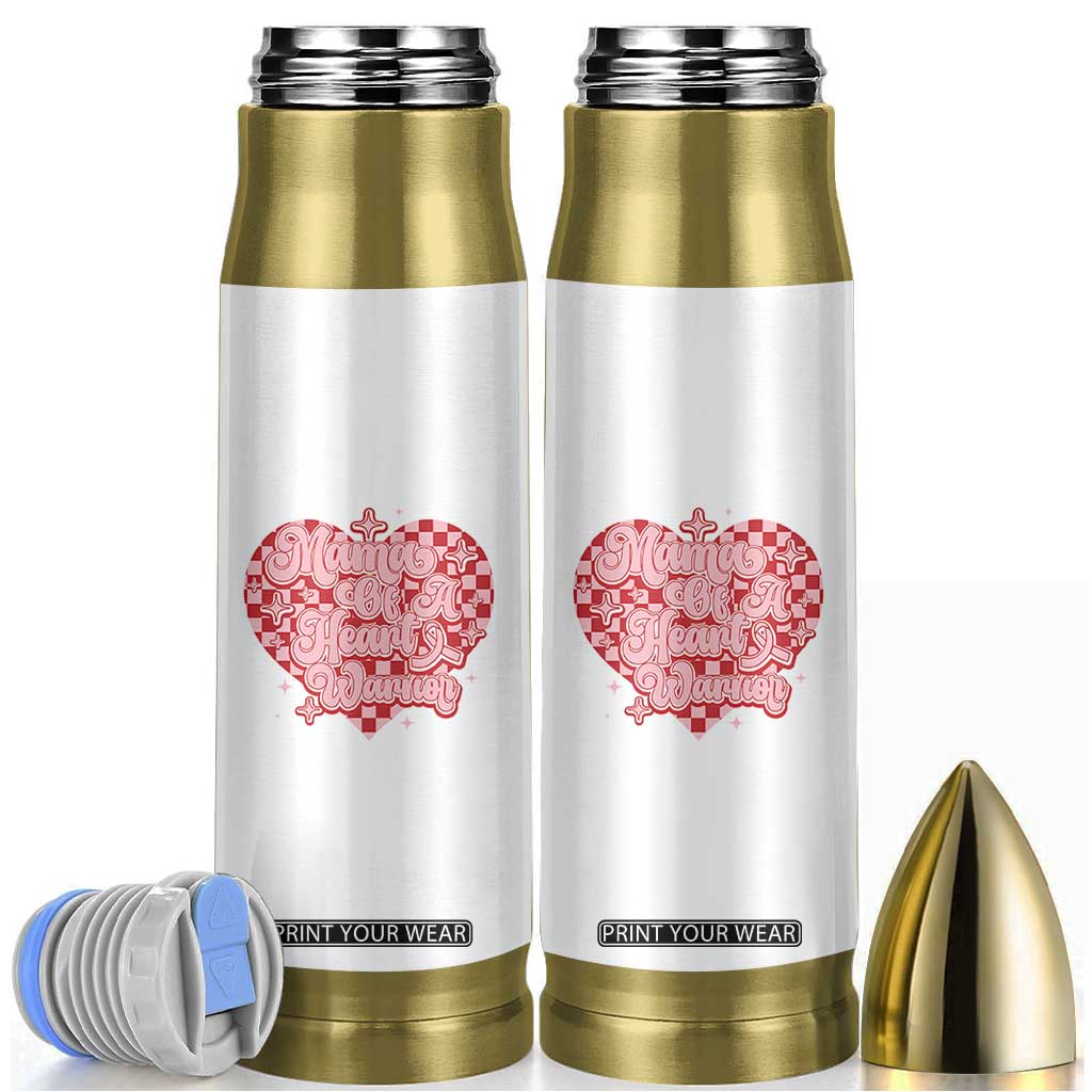 Mama Of A Heart Warrior Bullet Tumbler CHD Awareness Retro Red Checkered Heart TS11 White Print Your Wear