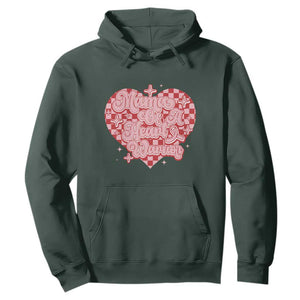 Mama Of A Heart Warrior Hoodie CHD Awareness Retro Red Checkered Heart TS11 Dark Forest Green Print Your Wear