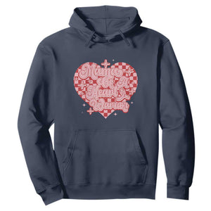 Mama Of A Heart Warrior Hoodie CHD Awareness Retro Red Checkered Heart TS11 Navy Print Your Wear