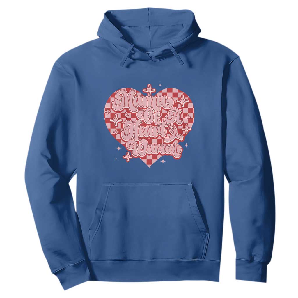 Mama Of A Heart Warrior Hoodie CHD Awareness Retro Red Checkered Heart TS11 Royal Blue Print Your Wear