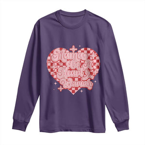 Mama Of A Heart Warrior Long Sleeve Shirt CHD Awareness Retro Red Checkered Heart TS11 Purple Print Your Wear